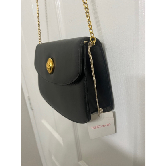 Vintage TAKEO de 365 Black Genuine Leather Handbag